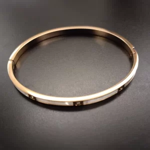 Pulseira aço inoxidável, à prova d'água, anti-manchas, com madre pérola