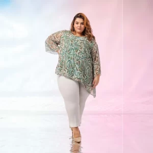 Calça em Tecido Elástico Coleção Primavera Verão Tamanhos Grandes