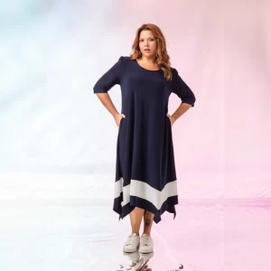 Vestido em Malha Lisa Coleção Primavera Verão Tamanhos Grandes